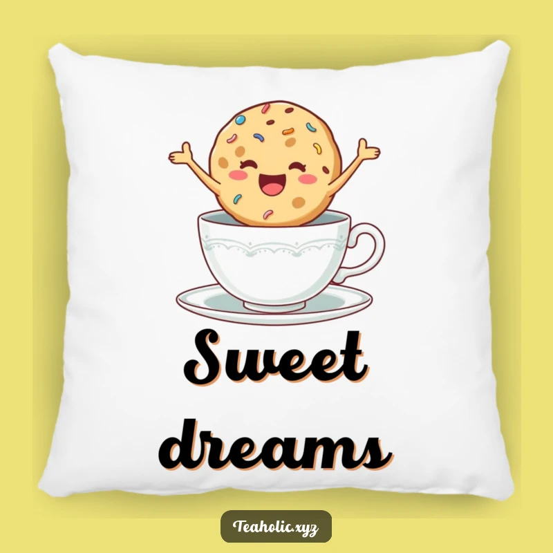 Funny Cookie Pillow - Delighted Jumping Cookie, Cozy Sweet Accent