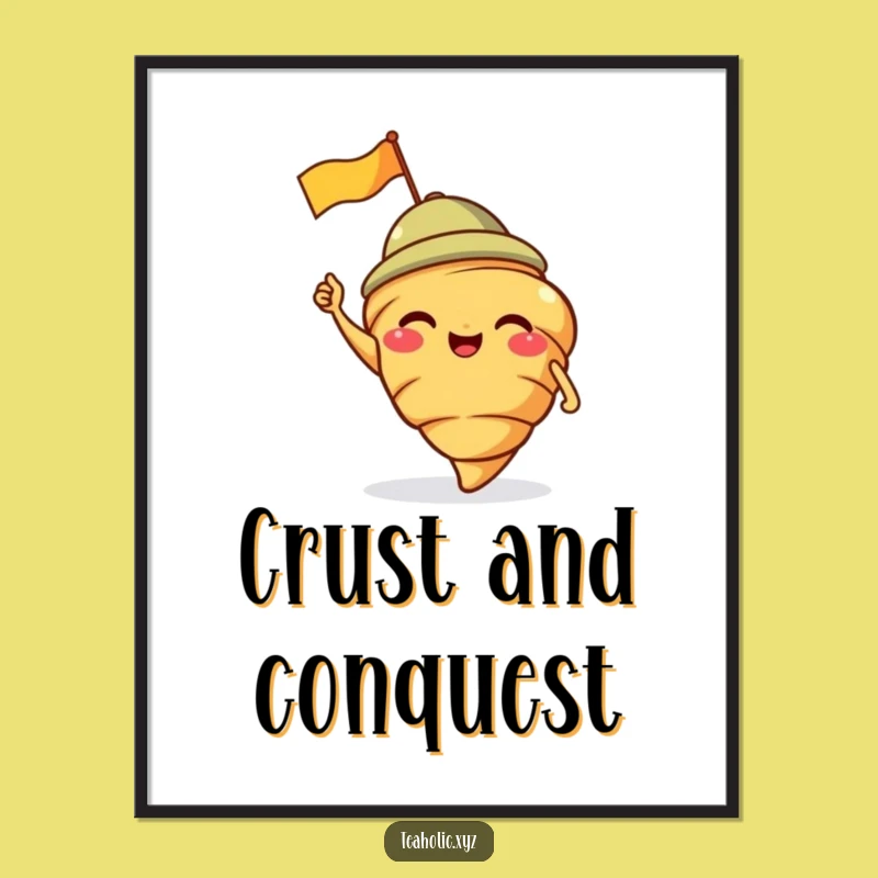 Funny Croissant Digital Art: Giggling Baker for Instant Funny Gift