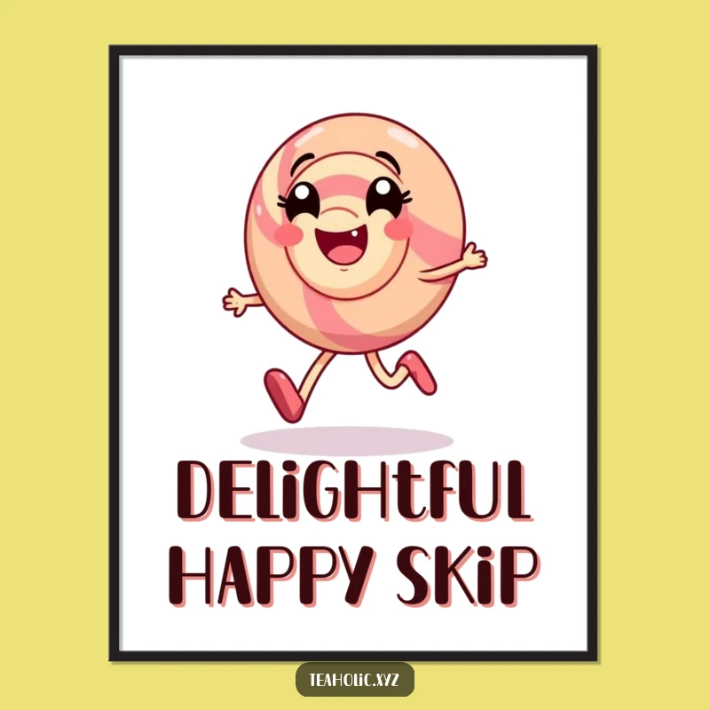 Funny Candy Swirl Skip Digital Art: Instant Cheerful Decor, Perfect Gift