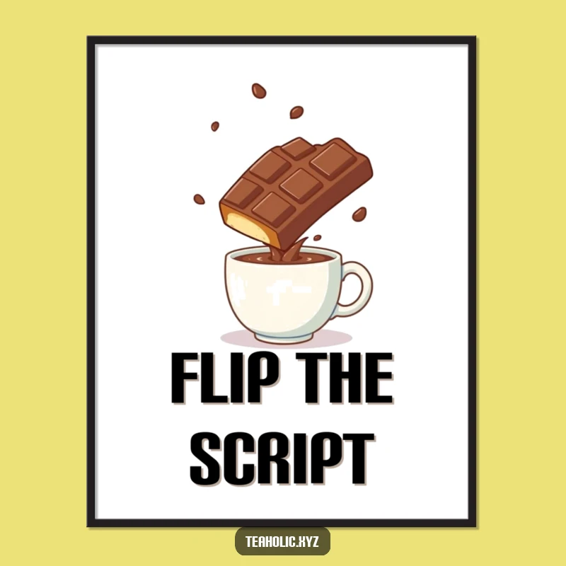 Funny Chocolate Somersault Digital Art - Playful Bar Instant Download Gift