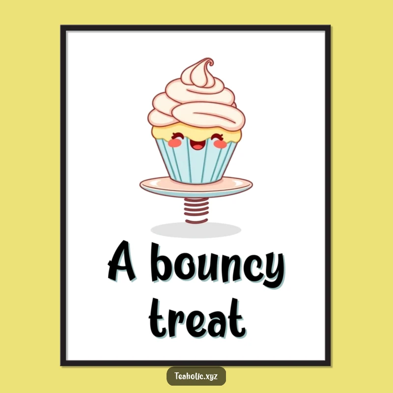 Funny Cupcake Bounce Digital Art: Giggling Decor, Amazing Funny Gift for Walls