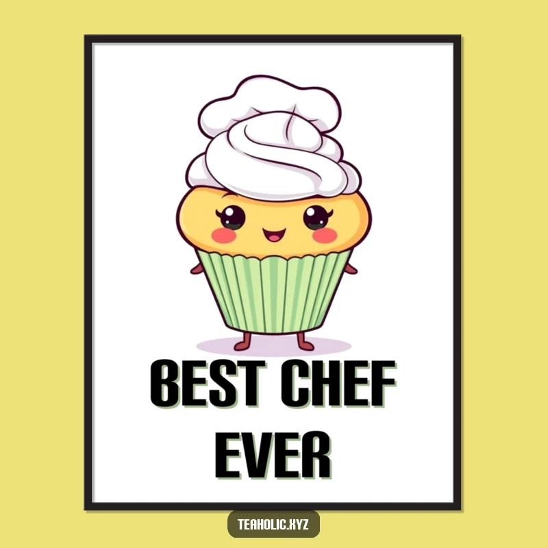 Funny Cupcake Chef Digital Art: Instant Baking Pride for Your Space