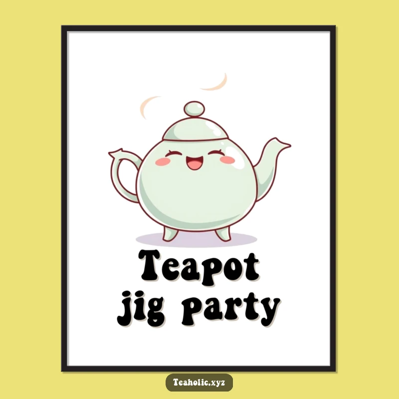 Funny Giggling Teapot Jig Digital Print - Instant Lively & Funny Decor