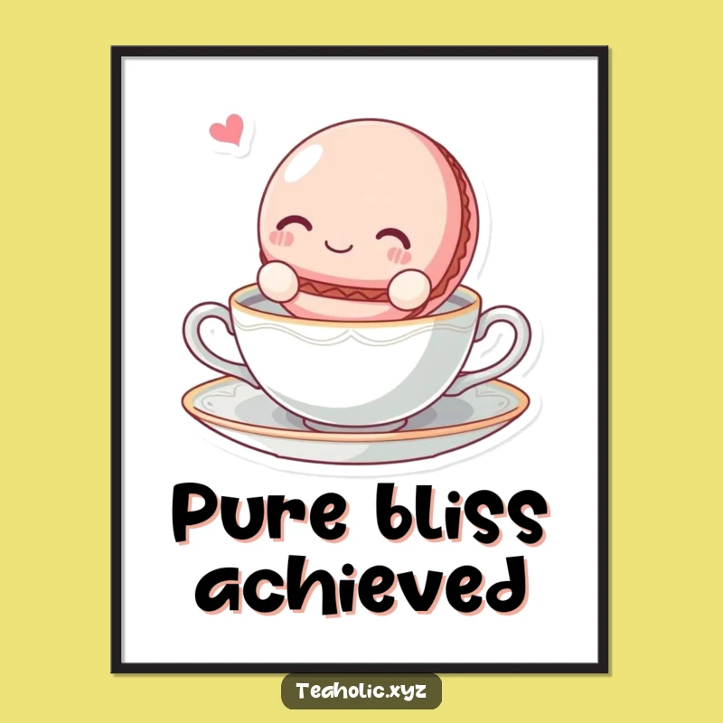 Funny Macaroon Tea Digital Art: Instant Blissful Decor for Your Space