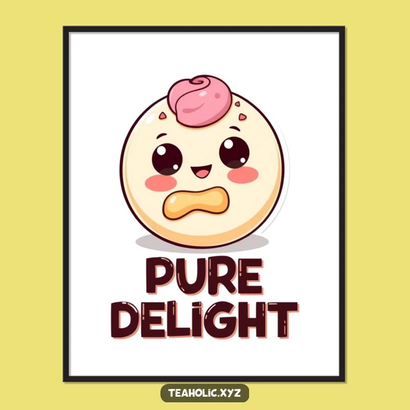 Funny Pastry Bite Digital Art: Delighted Dough Character for Instant Joy