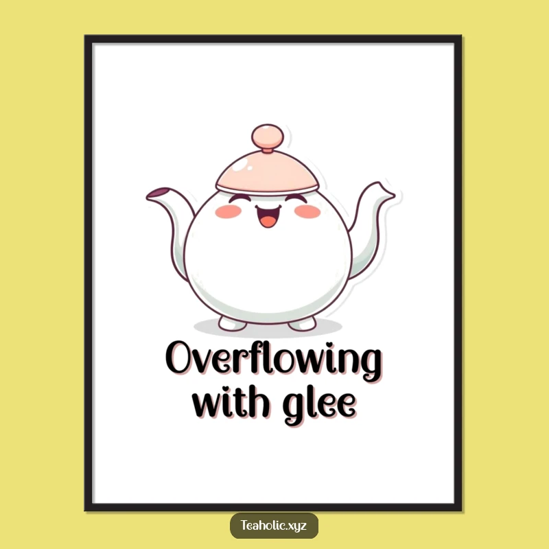 Funny Teapot Digital Art: Instant Joy from a Bobbing Overflowing Character