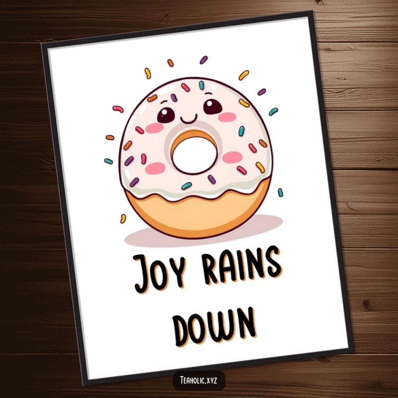 Funny donut character joyfully raining sprinkles, offered as a high-resolution digital art file.