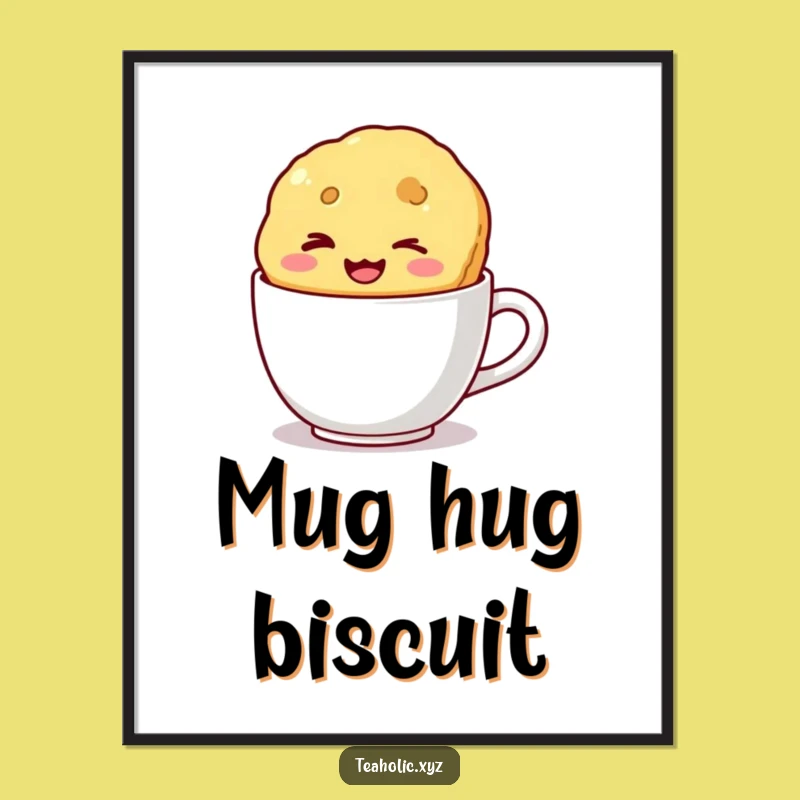 Funny Winking Biscuit Digital Print - Instant Whimsical & Funny Wall Art