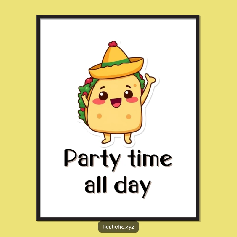 Funny Taco Digital Print - Festive Wall Art for Instant Fiesta