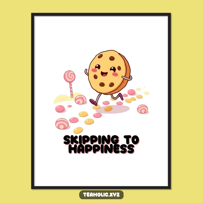 Funny Cookie Character Digital Art: Candy Path Printable Funny Gift
