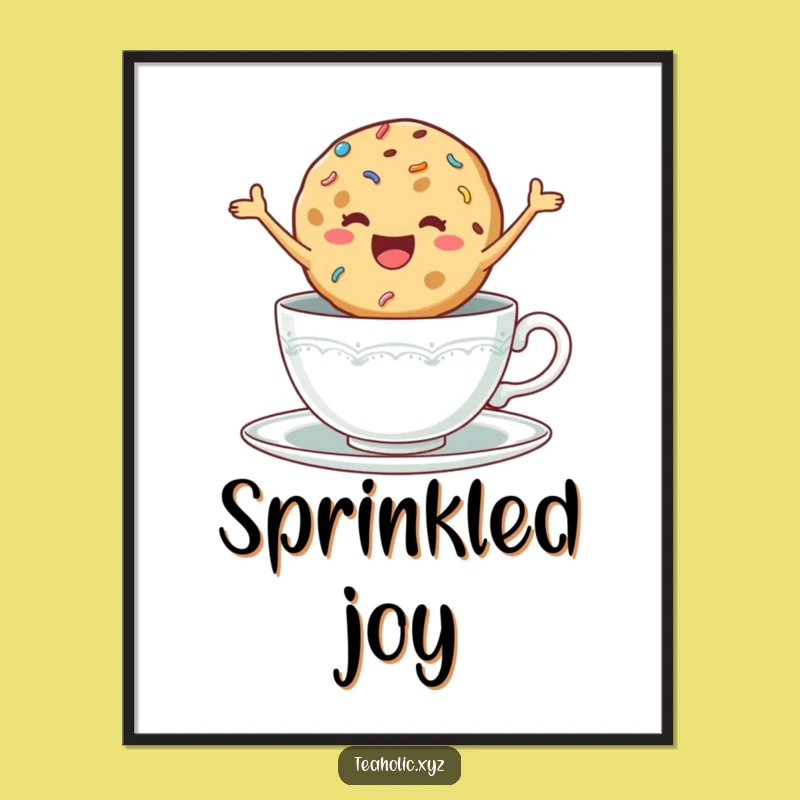 Funny Cookie Wall Art - Delighted Jumping Cookie Digital Print