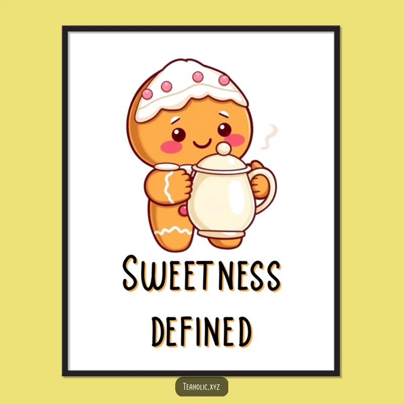 Funny Gingerbread Teapot Digital Art: Instant Holiday Cheer for Your Walls, Unique Funny Gift