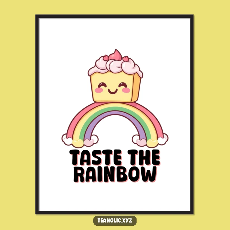 Funny Cake Rainbow Digital Print: Instant Joyful Dessert Wall Art