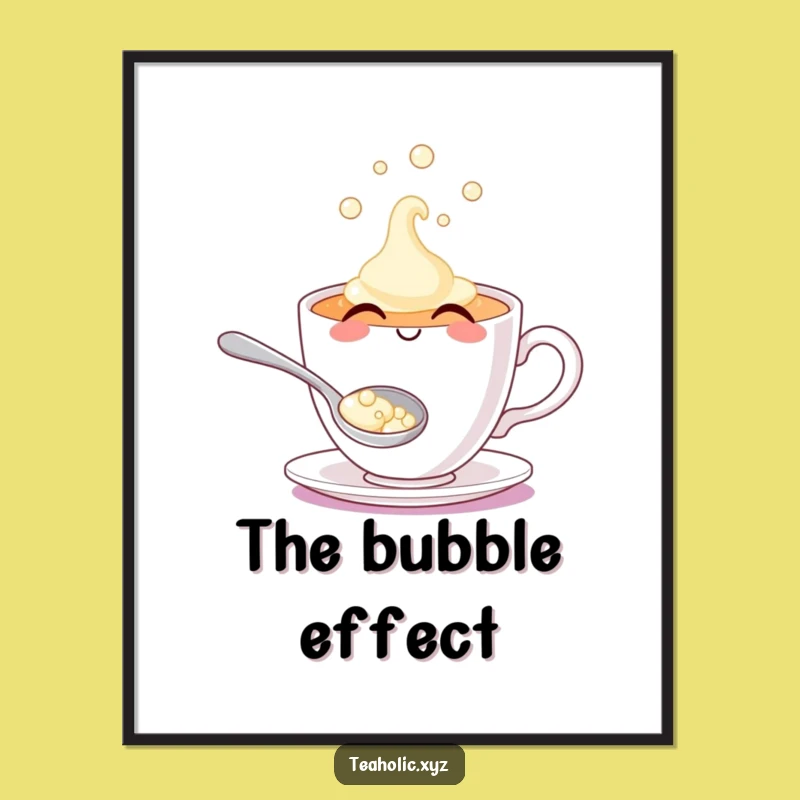 Funny Teacup Bubble Digital Art: Instant Bubbly Cheer for Your Walls