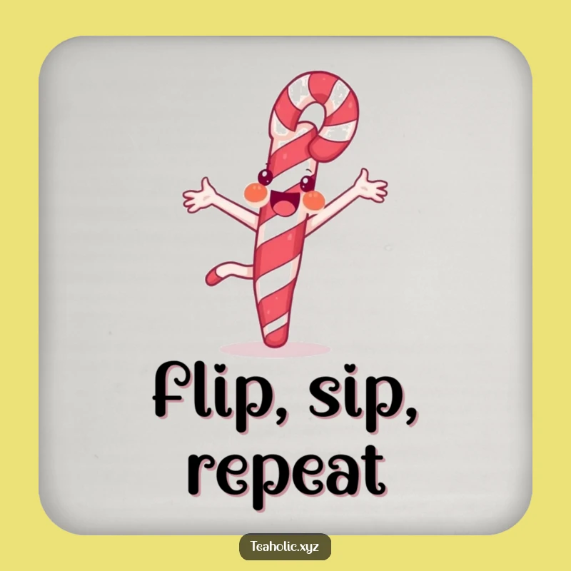 Funny Candy Cane Coaster: Joyful Cartwheeling Sweet Protection