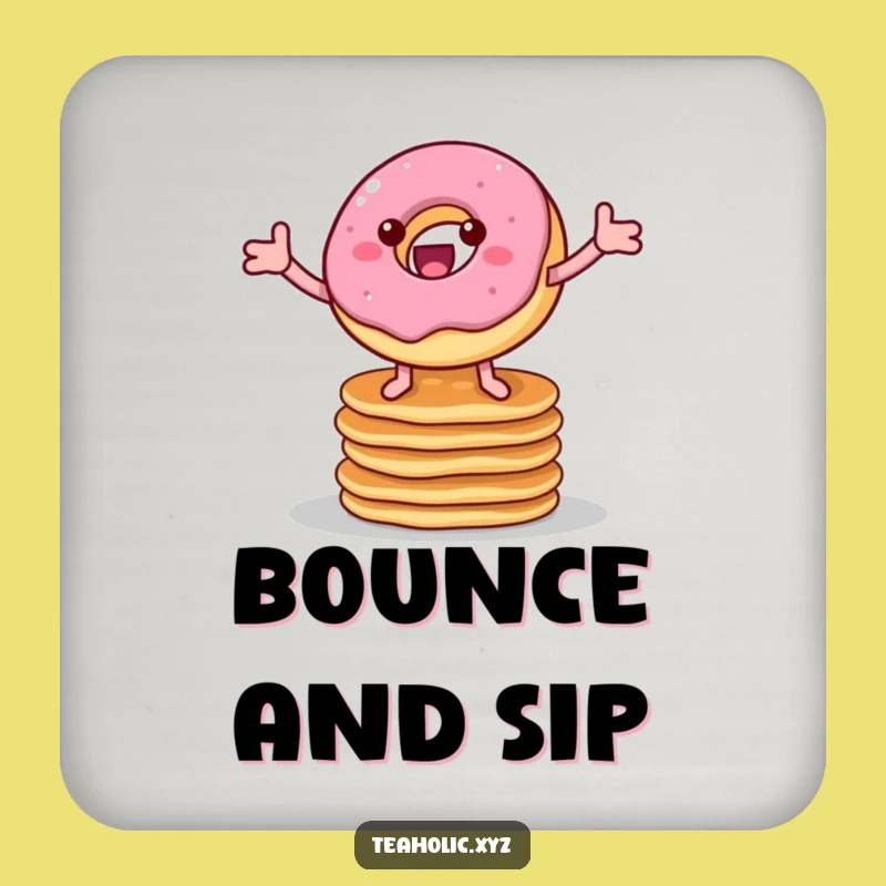 Funny Donut Pancake Bounce Coaster - Protect Surfaces with Delicious Humor