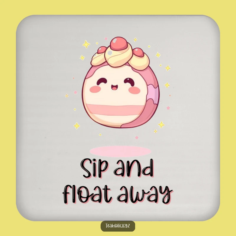 Funny Levitation Cake Sparkle Coaster Set: Protect Surfaces with Magic