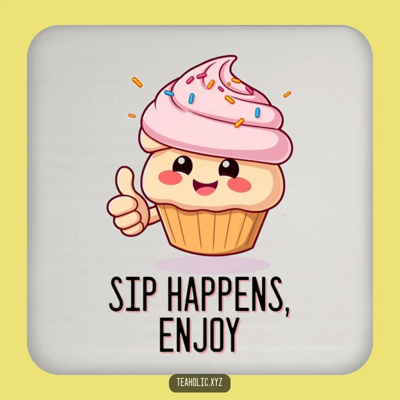 Funny Muffin Thumbs Up Coaster - Cheerful Protection for Surfaces