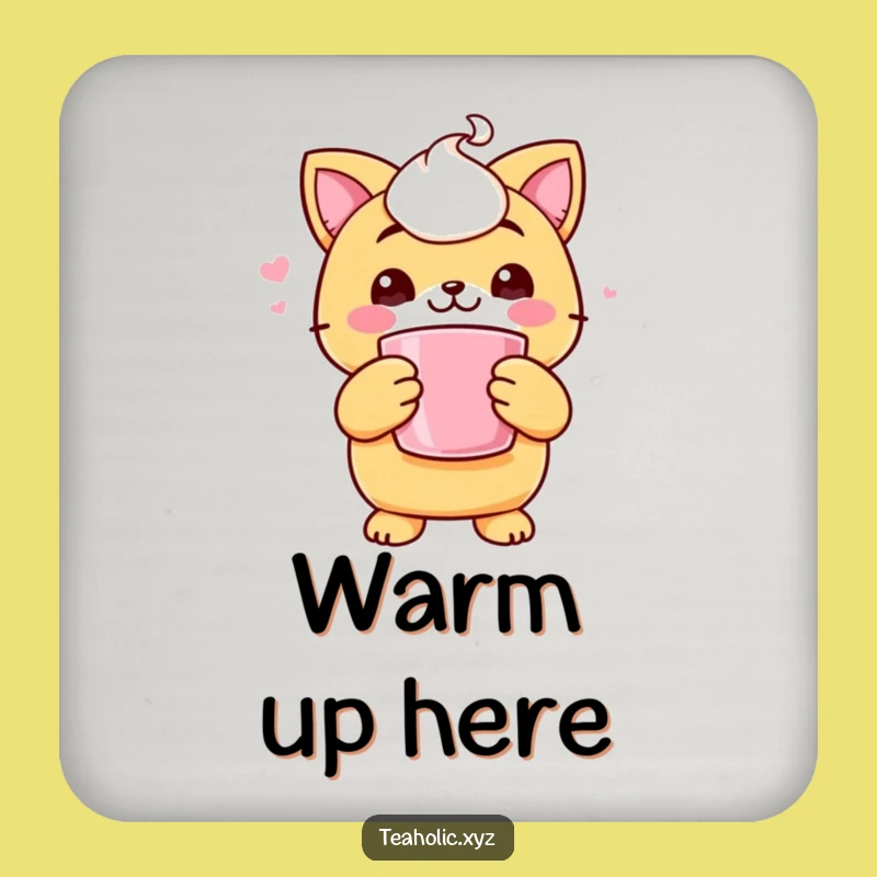 Funny Scone Hug Drink Coaster: Protect Surfaces with a Cheerful Character