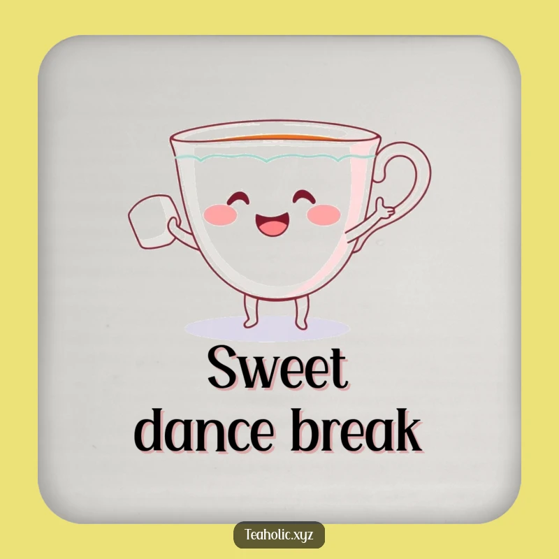Funny Teacup Sugar Cube Dance Coaster - Protect Surfaces with Funny Charm