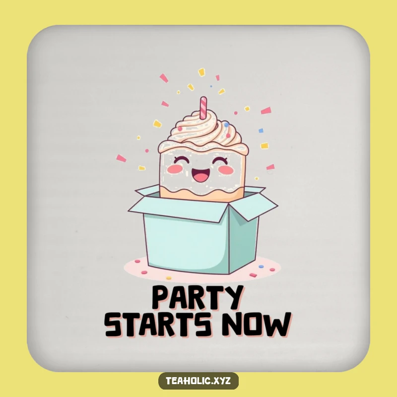 Funny Happy Cake Drink Coaster - Protect Surfaces with Festive Flair