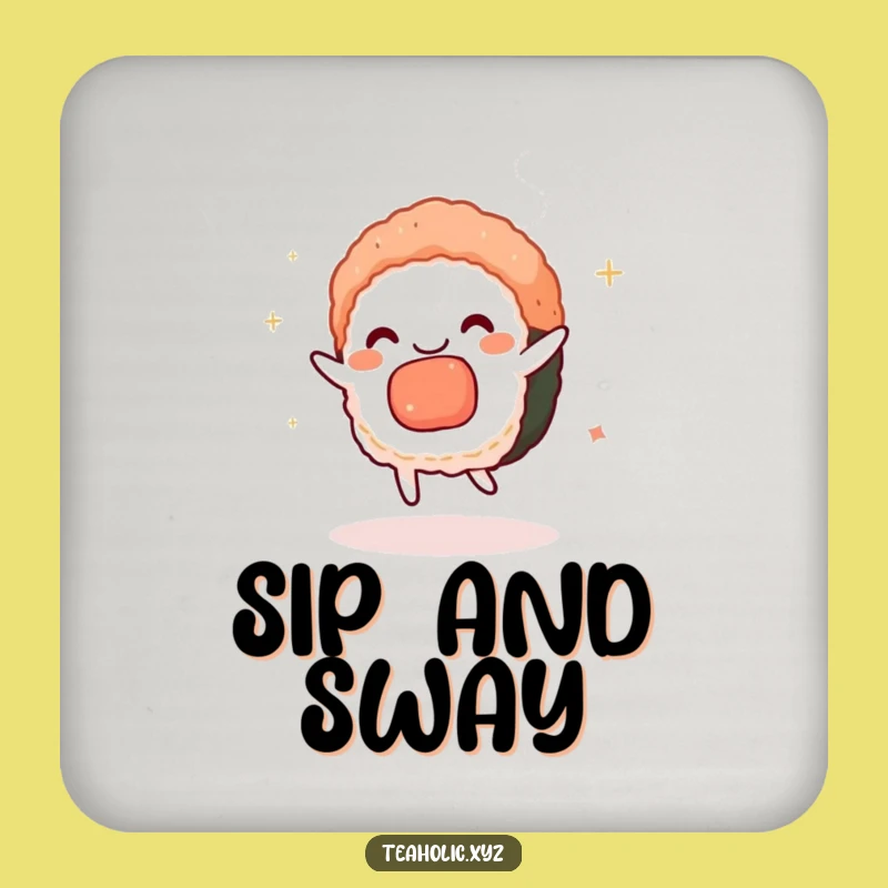 Funny Charmed Sushi Dance Coaster - Protect Surfaces with Whimsical Style
