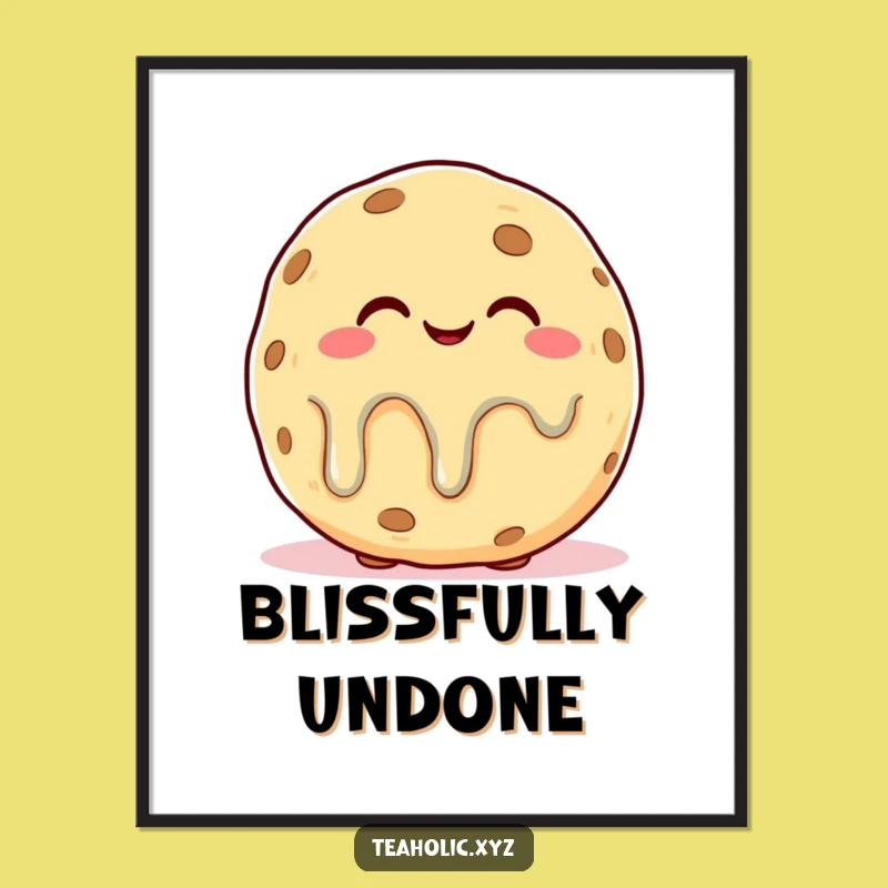 Funny Melting Cookie Bliss Poster: Sweet Wall Art for a Relaxed Vibe