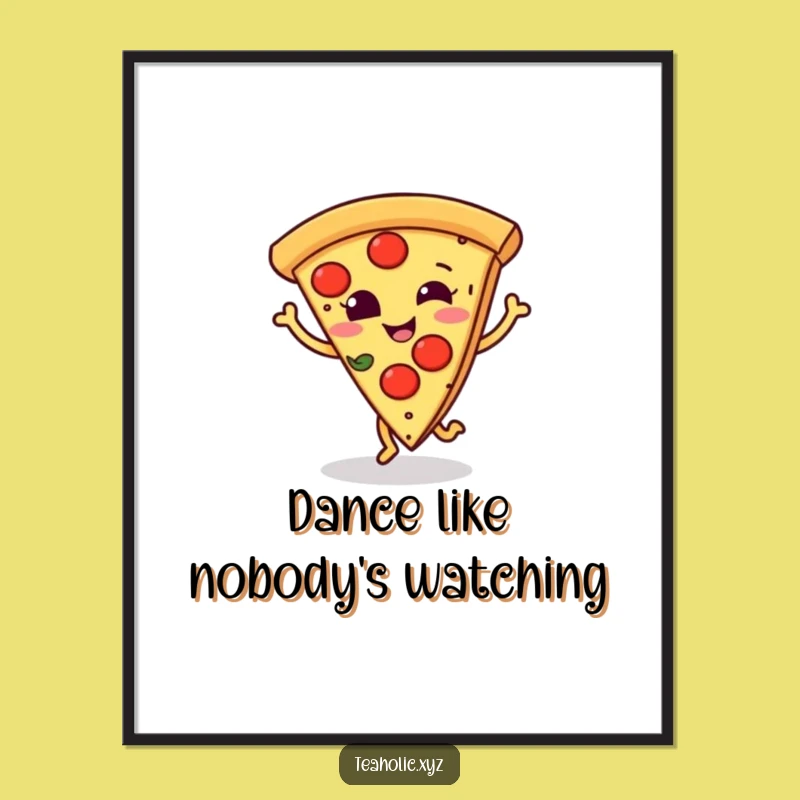 Funny Pizza Poster - Lively Wall Art for Foodie Fun