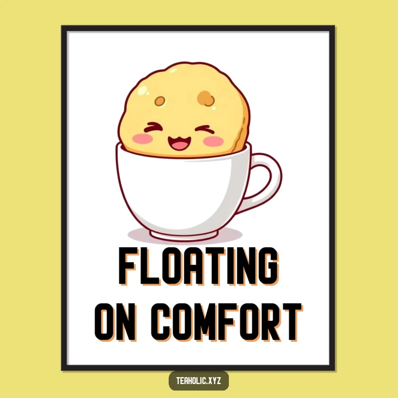 Funny Winking Biscuit Poster - Whimsical Wall Art & Funny Gift Idea