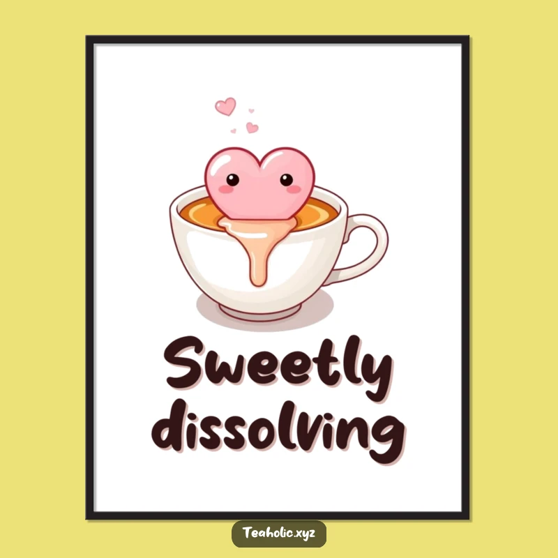Funny Candy Heart Art Poster: Sweet Melting Moment, Ideal Funny Gift