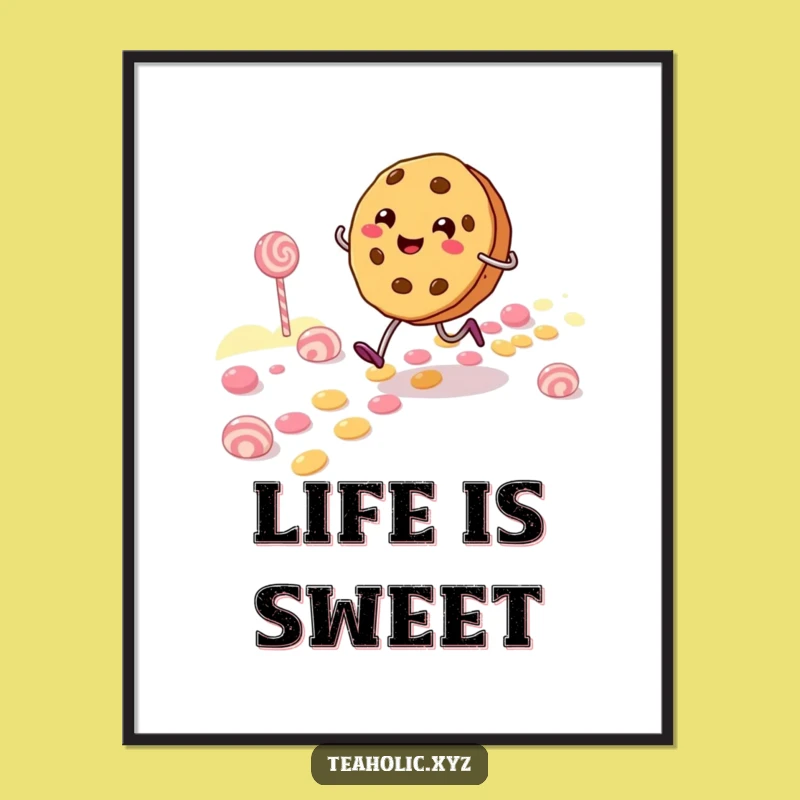Funny Cookie Character Poster: Candy Path Art Funny Gift