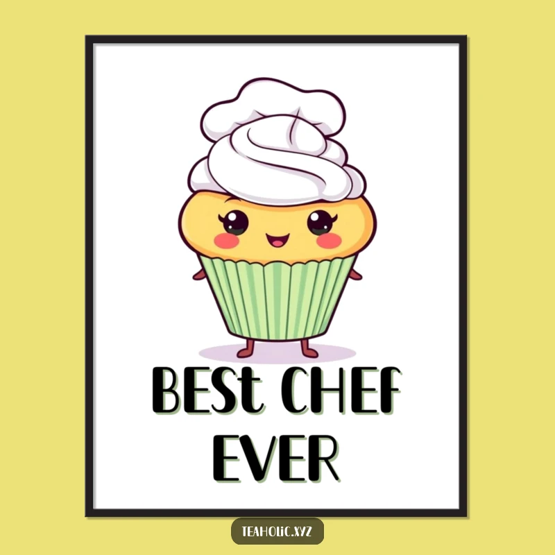 Funny Cupcake Chef Poster: Decorate Your Kitchen With Baking Pride