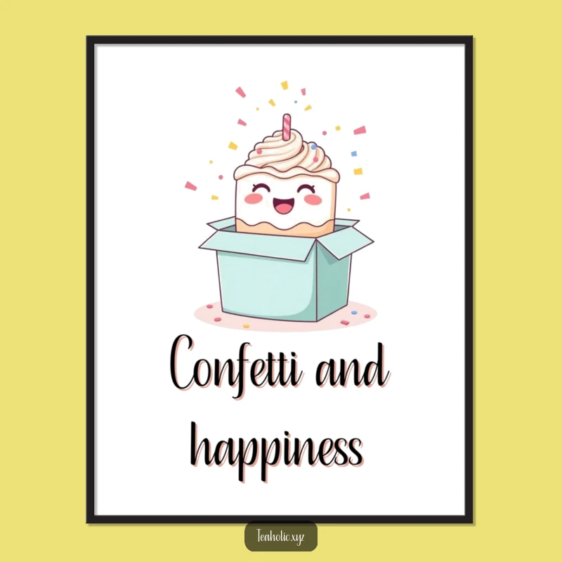 Funny Happy Cake Poster - Bring Festive Cheer to Your Walls