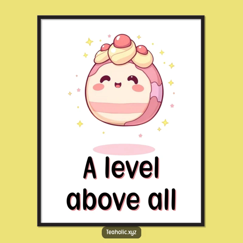 Funny Levitation Cake Sparkle Poster: Magical Art for Enchanted Spaces