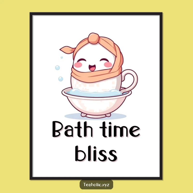 Funny Teacup Poster: Whimsical Art for Relaxation