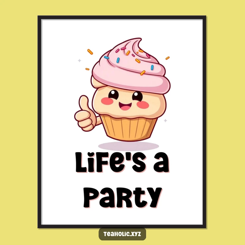 Funny Muffin Thumbs Up Poster - Cheerful Baked Delight Wall Art