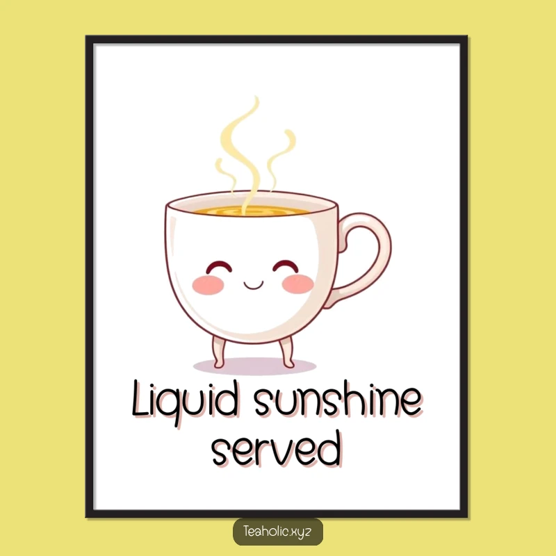 Funny Teacup Pouring Poster - Cheerful Art for Your Walls!