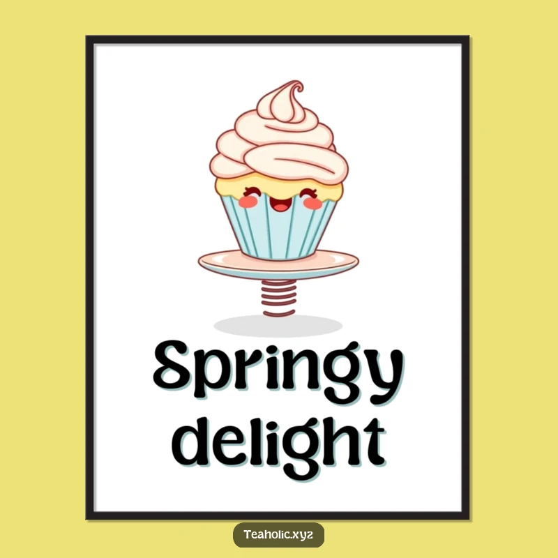 Funny Cupcake Bounce Poster: Giggling Art, Great Funny Gift for Kitchen Decor