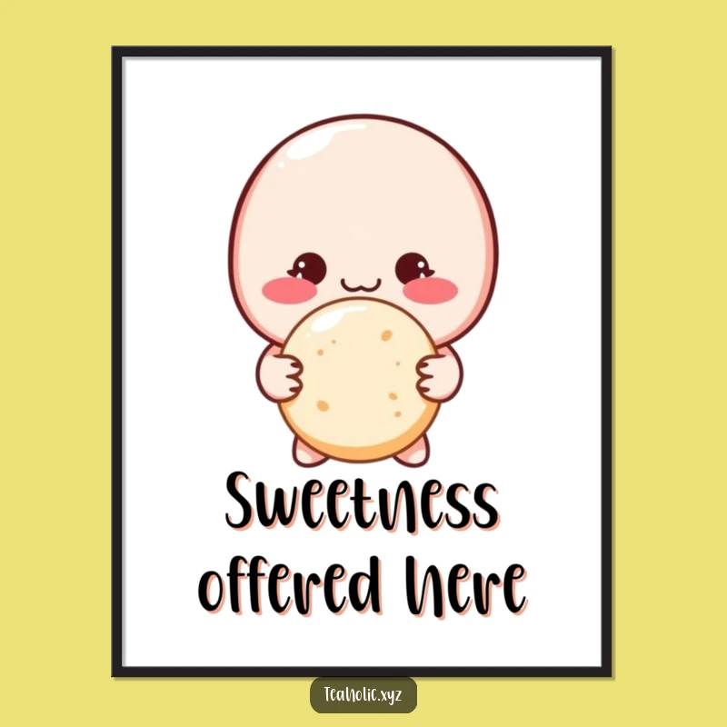 Funny Shy Macaron Poster: Delicate Art for Your Walls