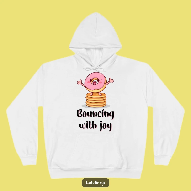 Funny Donut Pancake Bounce Hoodie - Cozy & Funny Treat for Cold Mornings