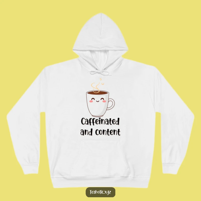Cozy Funny Smiling Coffee Cup Hoodie - Warm Comfort and Morning Cheer