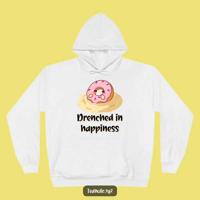 Cozy Funny Happy Donut Tea Pool Hoodie - Warmth & Whimsy for Your Soul
