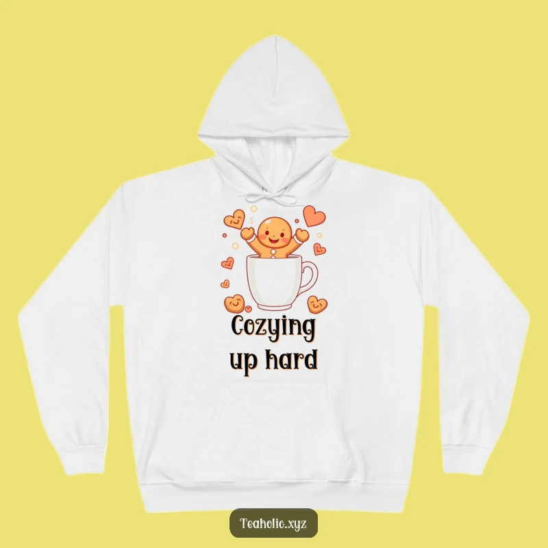 Cozy Funny Gingerbread Man Mug Jump Hoodie - Stay Warm with Hilarious Cheer