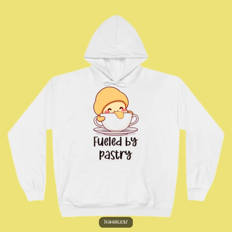 Funny Croissant Teacup Hoodie: Cozy Comfort for Your Morning Ritual