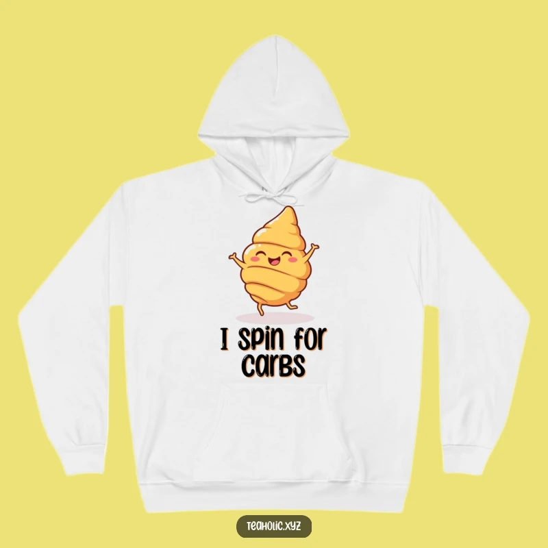 Funny Croissant Spin Hoodie: Cozy Cheerful Pastry Design, Ultimate Funny Gift