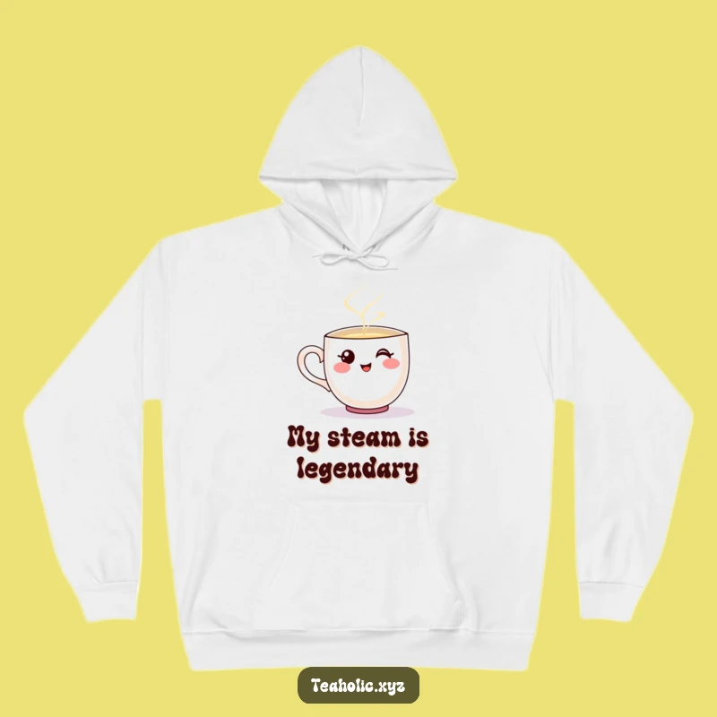 Funny Teacup Hoodie: Cozy Comfort with a Steaming Pouring Character
