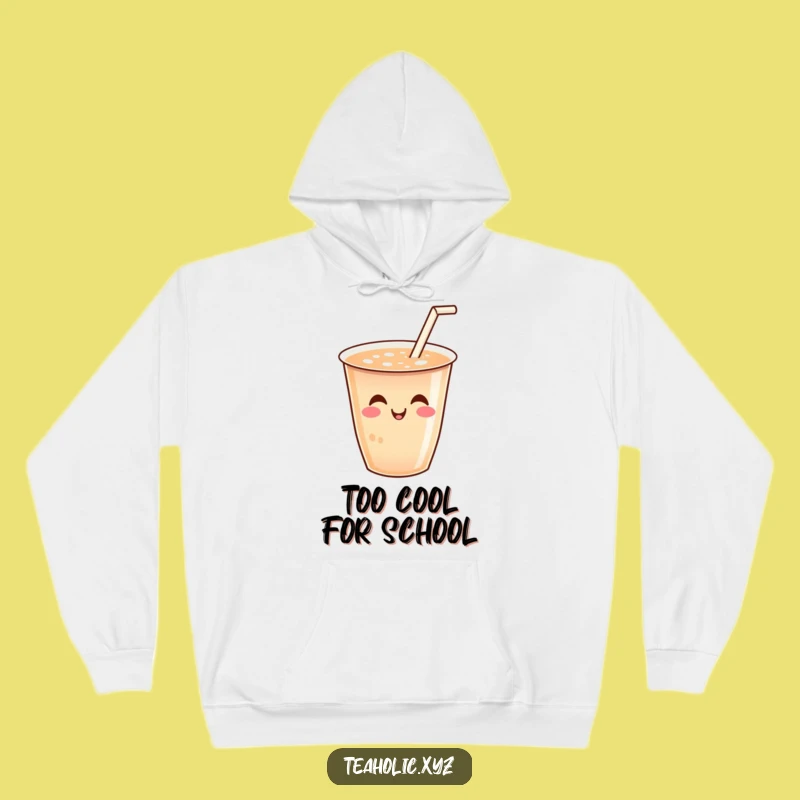 Funny Cozy Hoodie - Joyful Tea Cup with Wiggling Straw, Perfect Gift