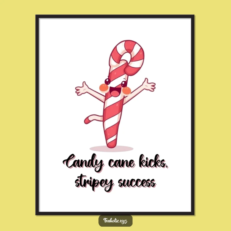 Free Printable Wall Art: Joyful Candy Cane Cartwheel For A Sweet Downloadable Decor