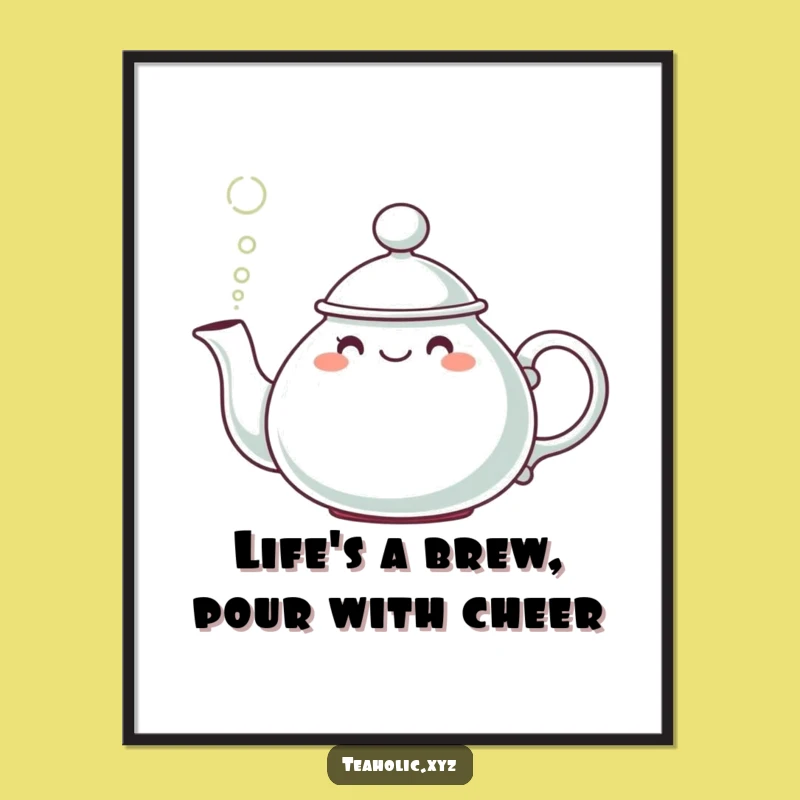 Free Printable Teapot Wall Art: Funny Hatted Steam Downloadable Decor