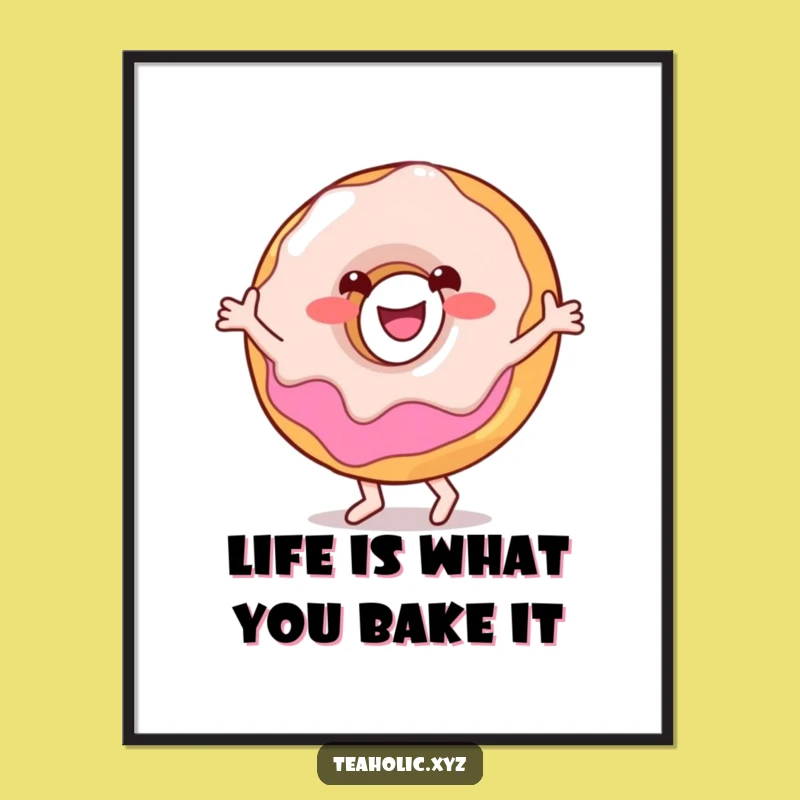 Free Printable Wall Art: Dancing Donut Vibes - Downloadable Cheerful Decor